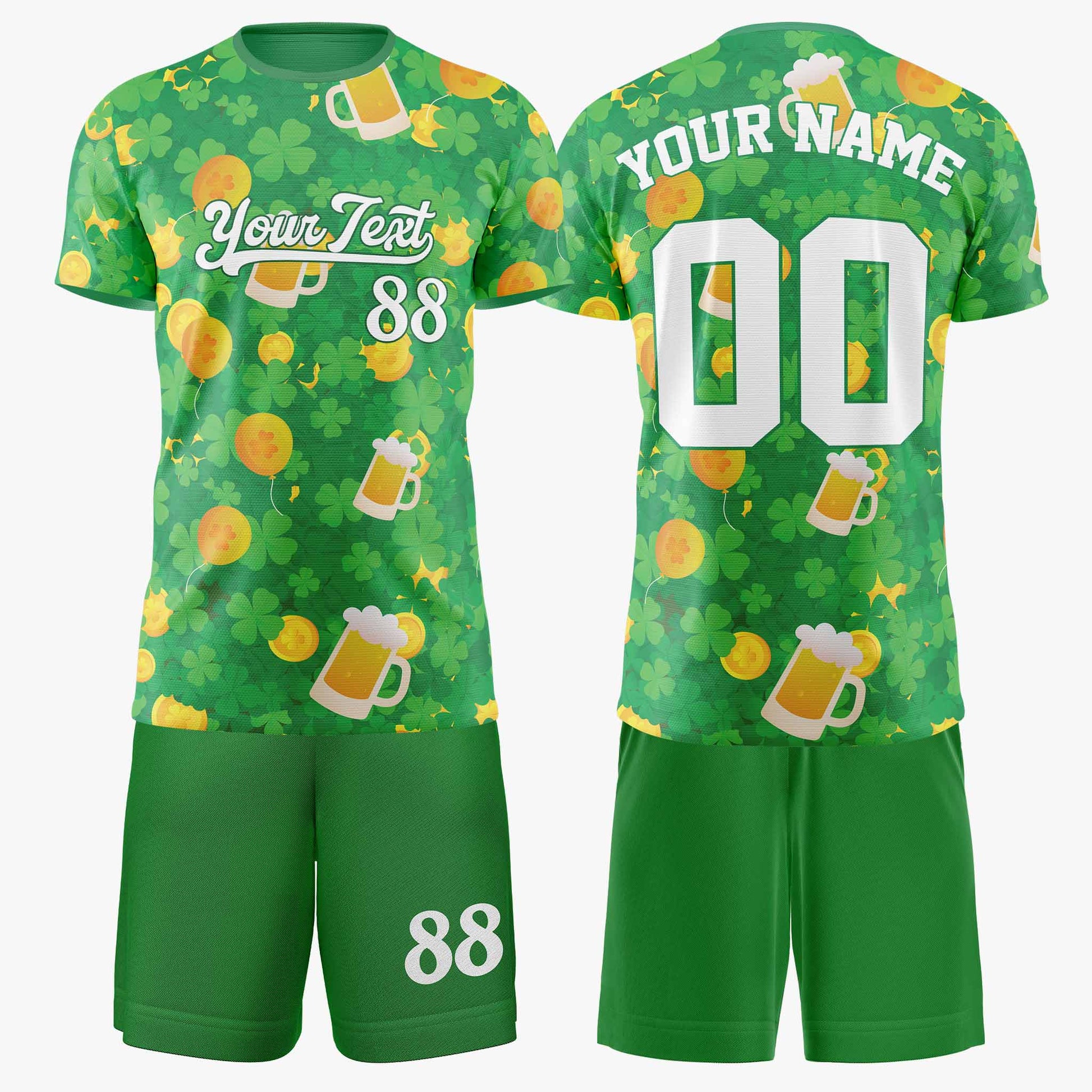 Custom St. Patrick's Day Soccer Jersey Lucky Gold - Design Your Own