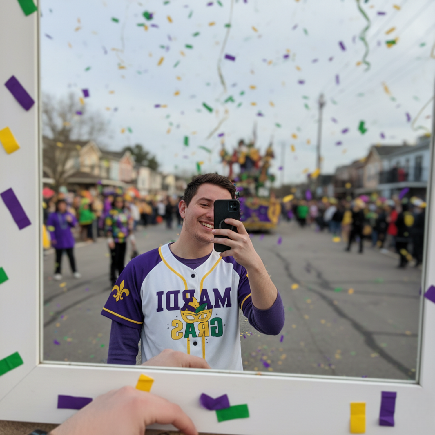 Custom Mardi Gras Baseball Jersey – Personalized Carnival Outfit – Add Your Name & Number